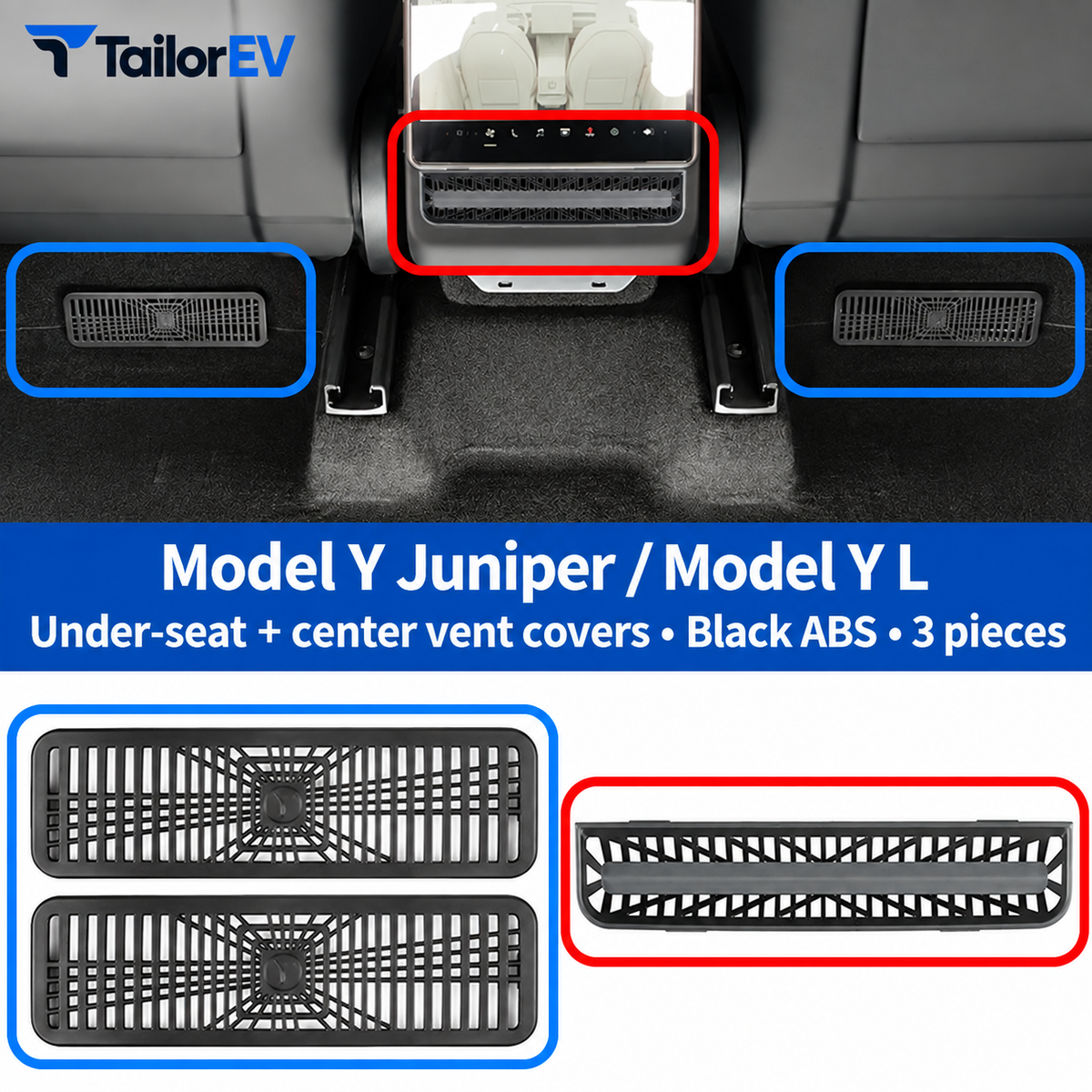 Tesla Under-Seat Air Vent Covers — photo 8