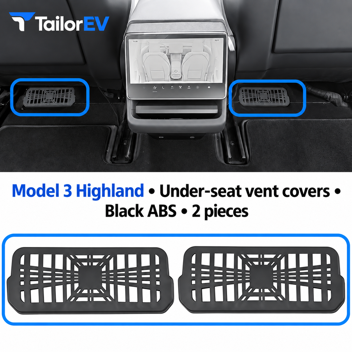 Tesla Under-Seat Air Vent Covers — photo 9