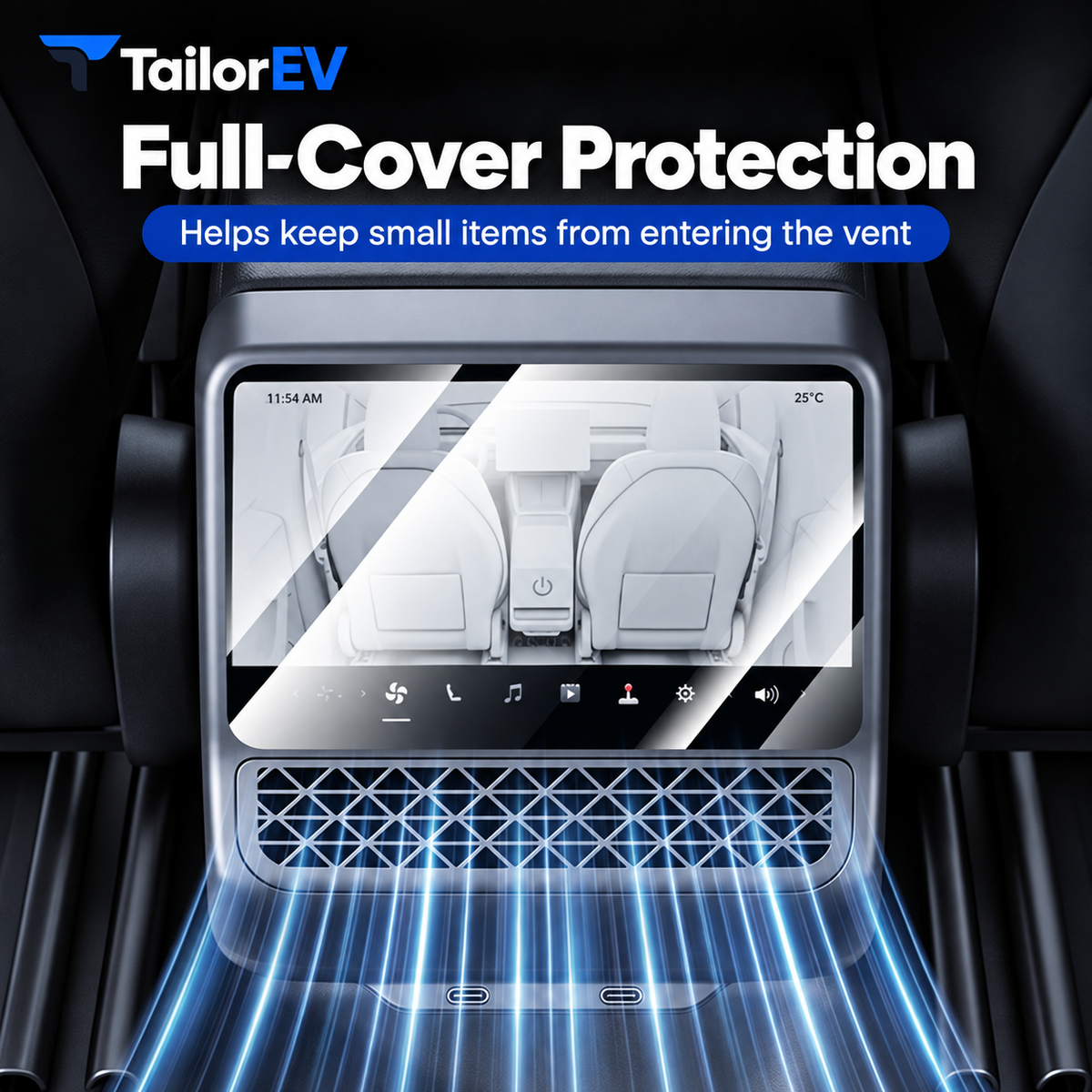 Tesla Rear Passenger Screen Integrated Protective Cover — photo 5