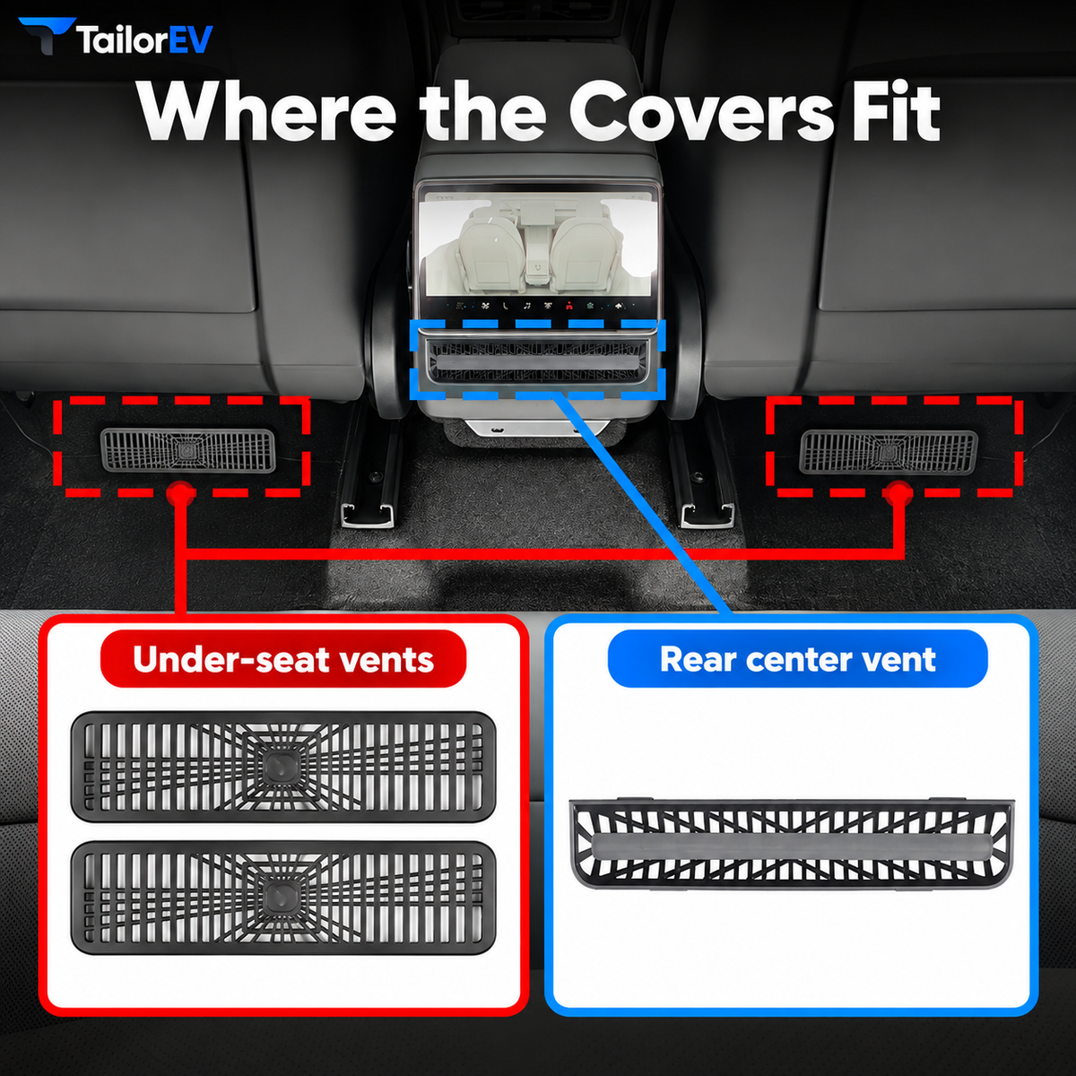 Tesla Under-Seat Air Vent Covers — photo 6