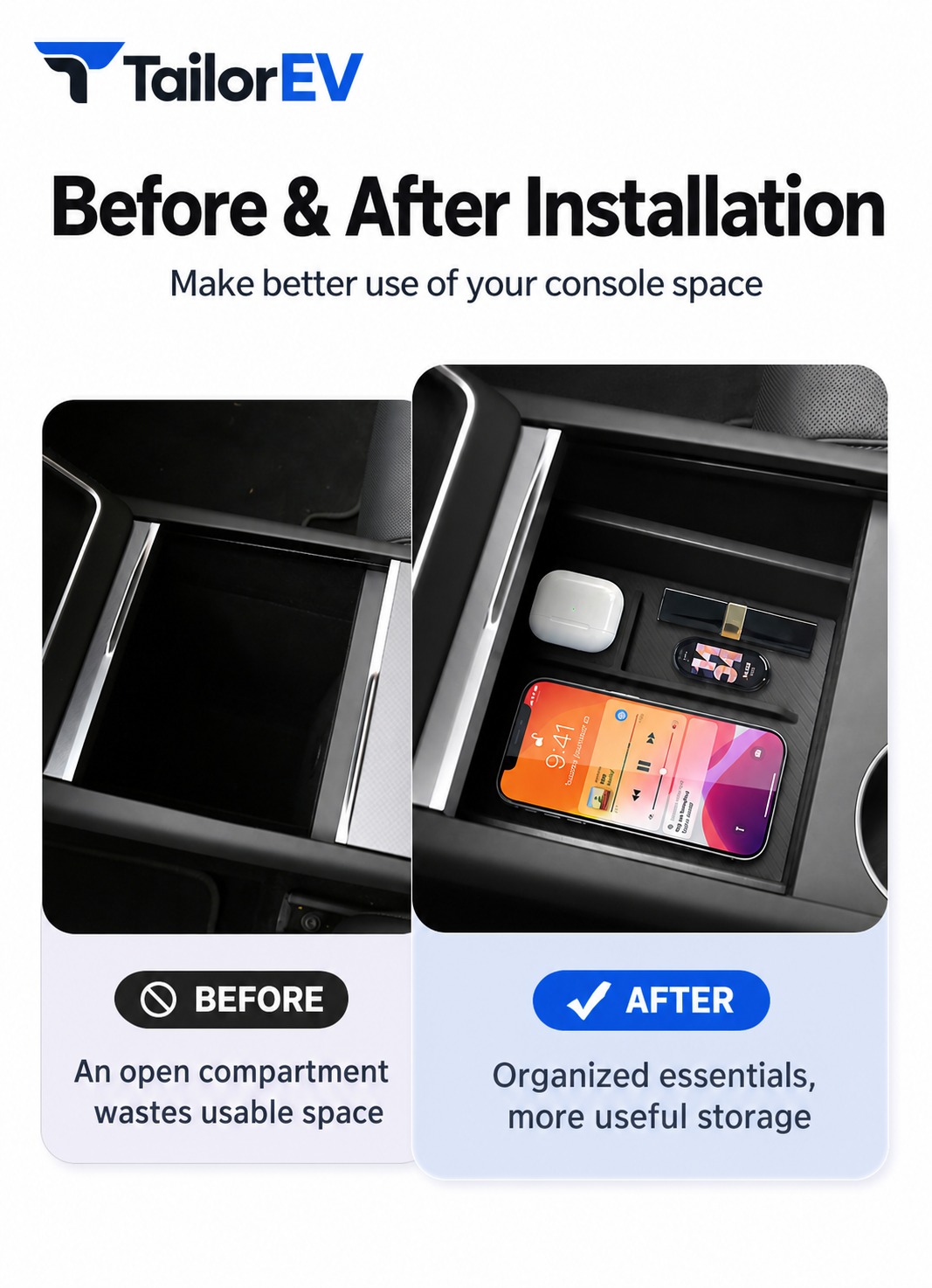 Tesla Model Y / Model Y L / Model 3 Center Console Organizer & Tray Bundles — photo 30