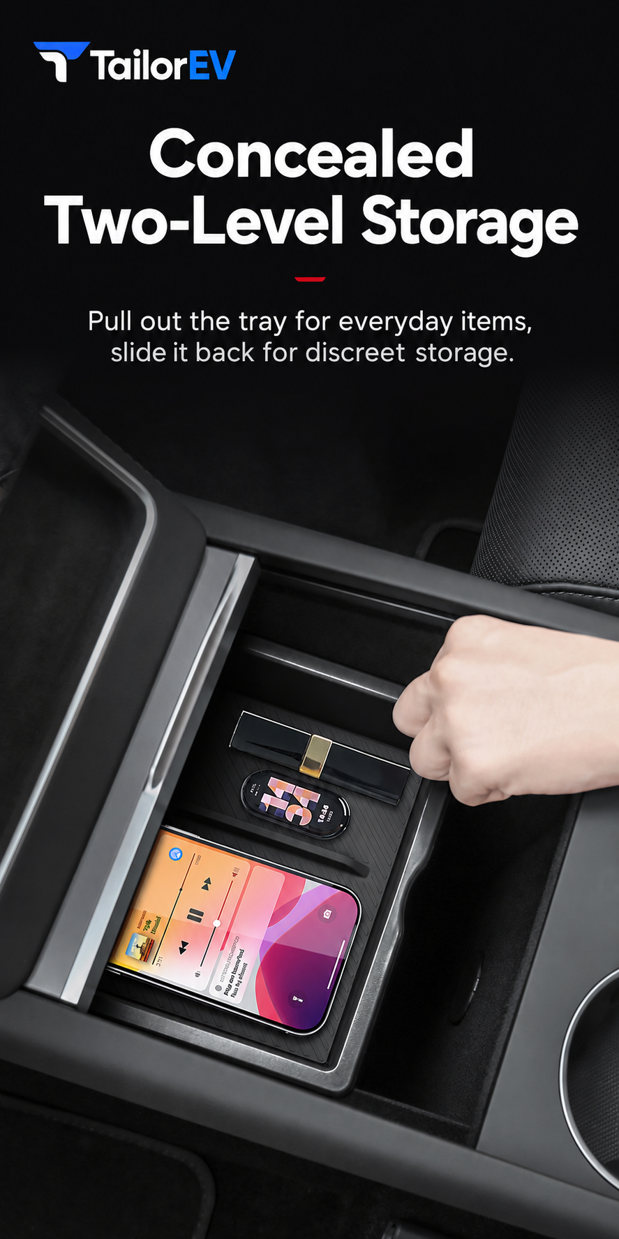Tesla Model Y / Model Y L / Model 3 Center Console Organizer & Tray Bundles — photo 32