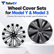 Tesla Model Y & Model 3 Full-Cover Wheel Caps, 4-Pack