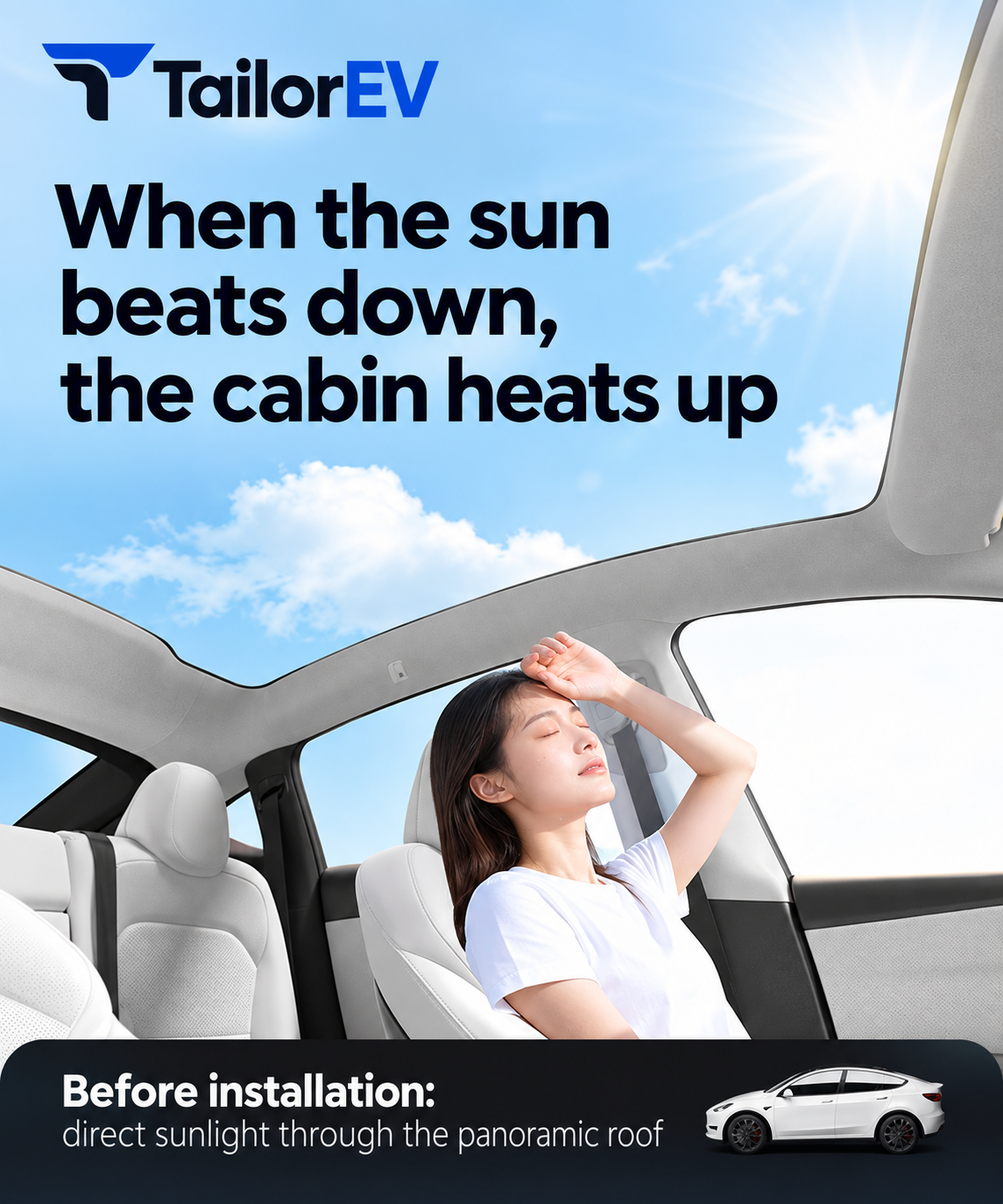 Tesla Model Y / Model Y L / Model 3 Panoramic Roof Sunshade Kit — photo 32