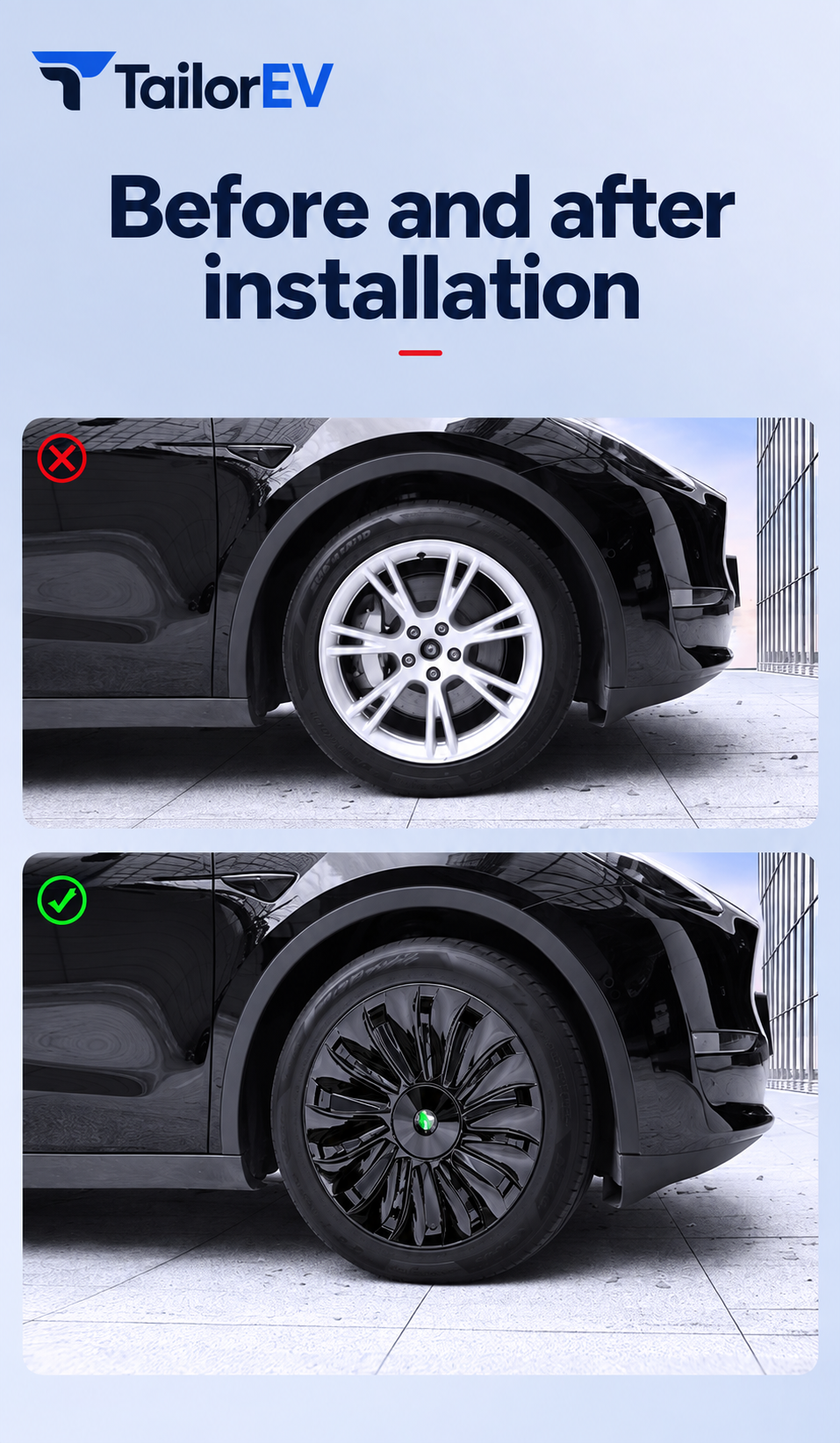 Tesla Model Y & Model 3 Full-Cover Wheel Caps, 4-Pack — photo 25