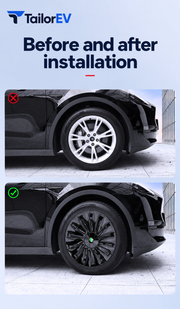 Tesla Model Y & Model 3 Full-Cover Wheel Caps, 4-Pack