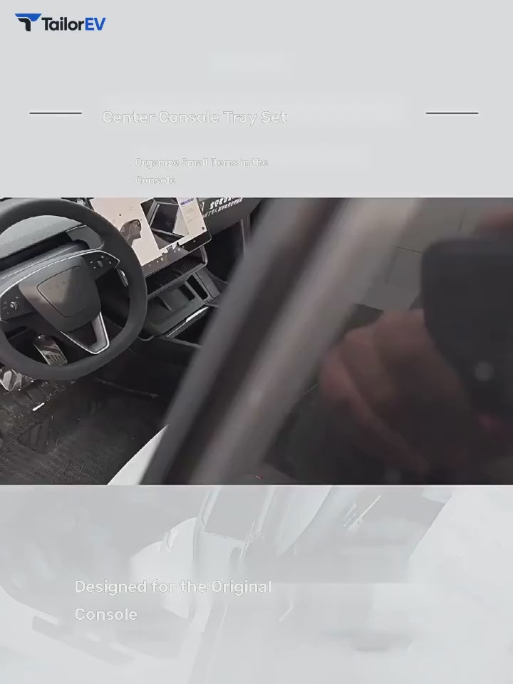Chengke Center Console Tray for Tesla Model 3/Y/Y L English product video with transparent TailorEV branding