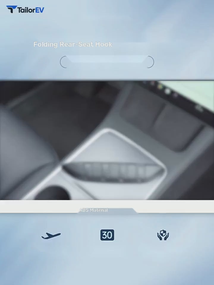 Dibo Rear Seat Hook for Tesla Model 3/Y/Y L English product video with transparent TailorEV branding