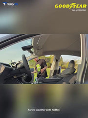 Goodyear Roof Sunshade for Tesla Model 3/Y/Y L English product video with transparent TailorEV branding