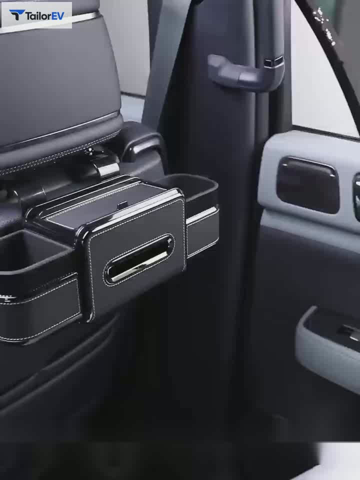 Multifunction Seatback Organizer with Tissue & Cup Holders English product video