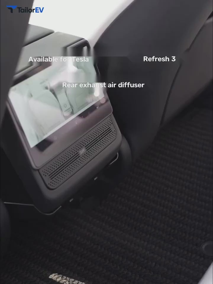 3W Rear Vent Cover & Diffuser for Tesla Model 3/Y/Y L English product video with transparent TailorEV branding