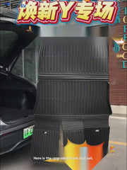 Shuo Yu TPE Trunk Mat Set for Tesla Model 3/Y/Y L English product video with transparent TailorEV branding