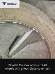 Tesla Model Y & Model 3 Full-Cover Wheel Caps, 4-Pack