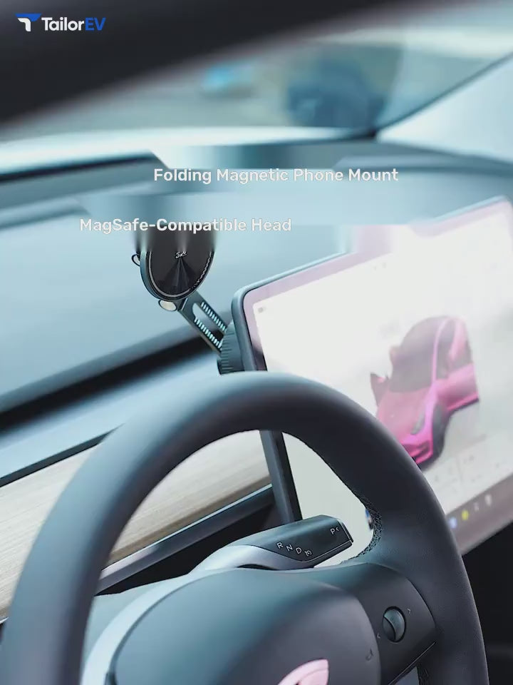 3W Magnetic Suction Phone Mount with 15W Charging English product video with transparent TailorEV branding