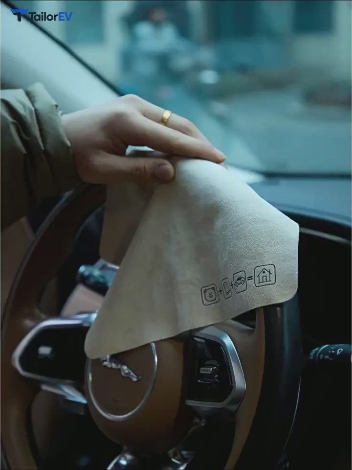 Xiao Xin Xiong 25 cm Microfiber Cleaning Cloth English product video with transparent TailorEV branding