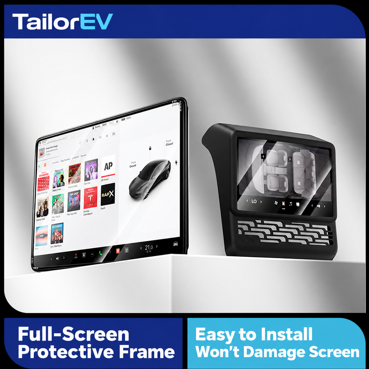 Tesla Center & Rear Screen Protective Frames — photo 7