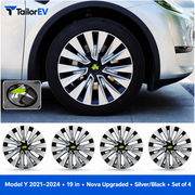 Tesla Model Y & Model 3 Full-Cover Wheel Caps, 4-Pack