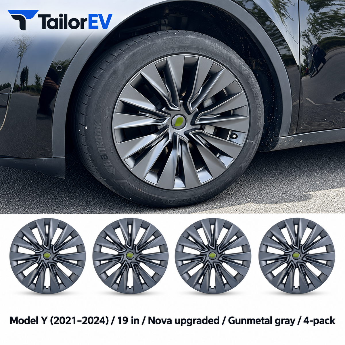 Tesla Model Y & Model 3 Full-Cover Wheel Caps, 4-Pack — photo 6