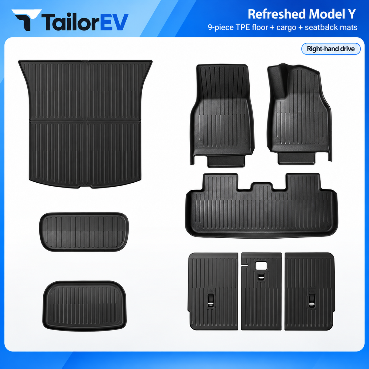 Tesla Right-Hand-Drive TPE Floor & Cargo Mats — photo 8
