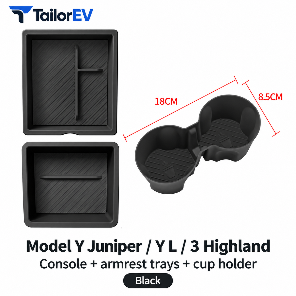 Tesla Model Y / Model Y L / Model 3 Center Console Organizer & Tray Bundles — photo 6