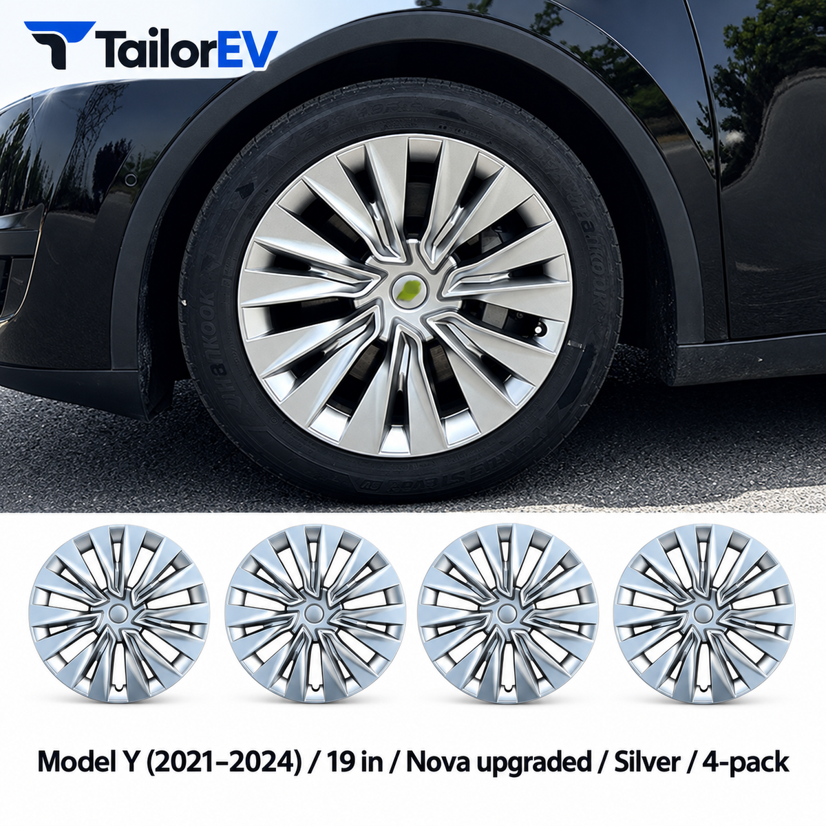 Tesla Model Y & Model 3 Full-Cover Wheel Caps, 4-Pack — photo 7
