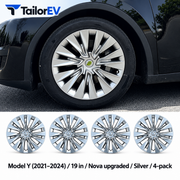 Tesla Model Y & Model 3 Full-Cover Wheel Caps, 4-Pack