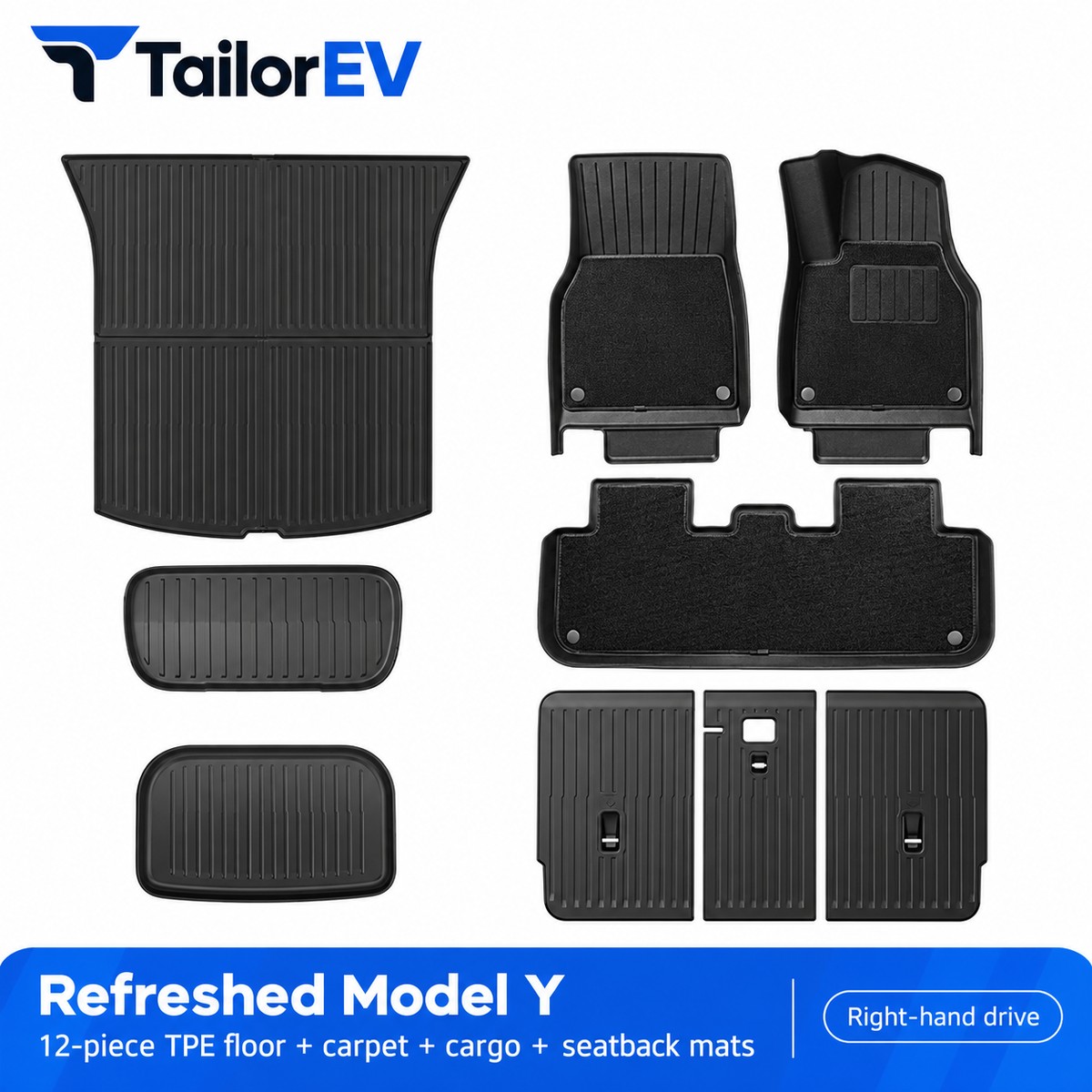 Tesla Right-Hand-Drive TPE Floor & Cargo Mats — photo 9