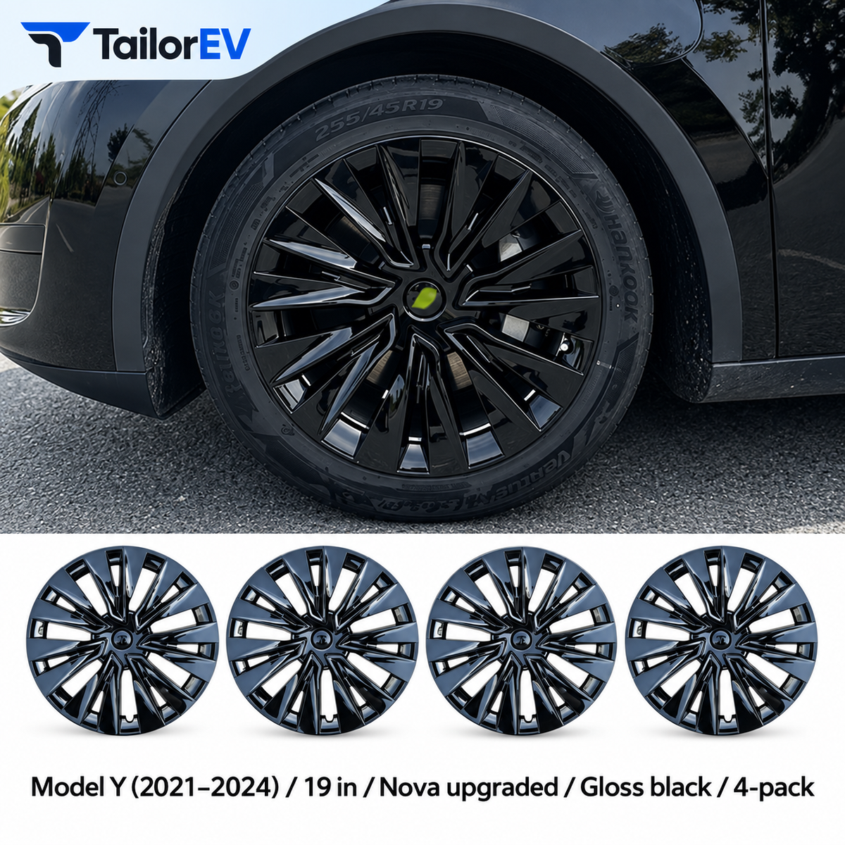 Tesla Model Y & Model 3 Full-Cover Wheel Caps, 4-Pack — photo 8
