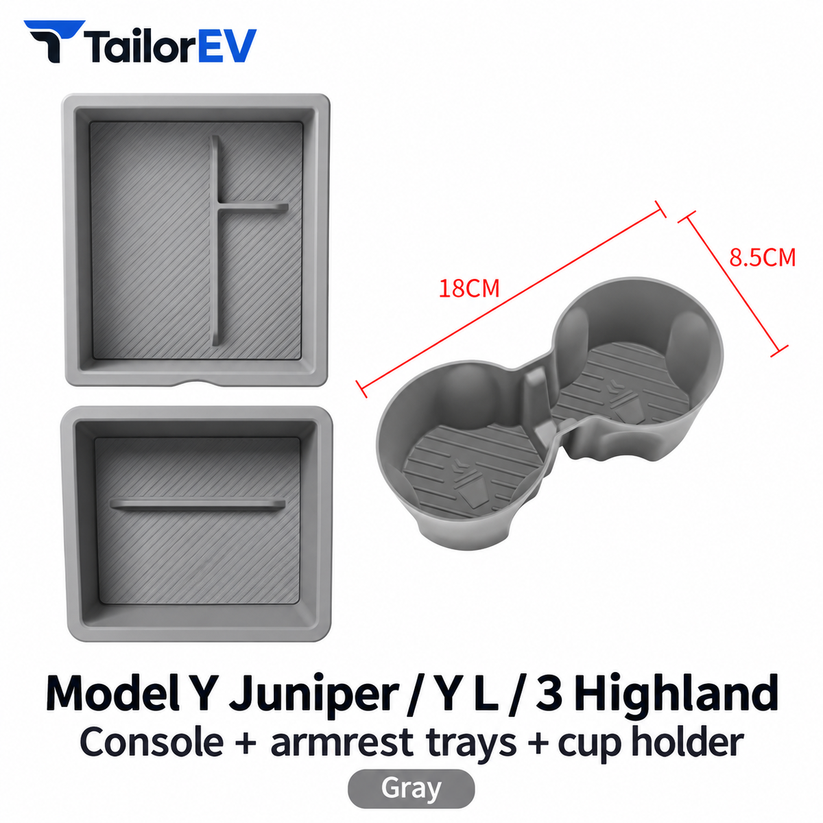 Tesla Model Y / Model Y L / Model 3 Center Console Organizer & Tray Bundles — photo 7
