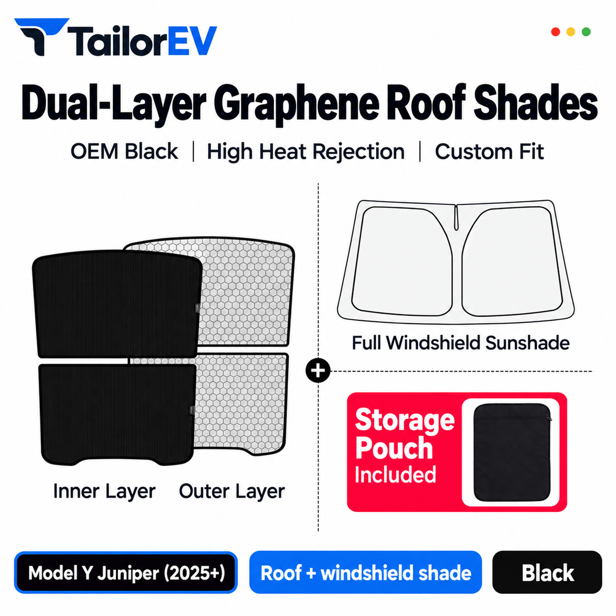 Tesla Model Y / Model Y L / Model 3 Panoramic Roof Sunshade Kit — photo 8