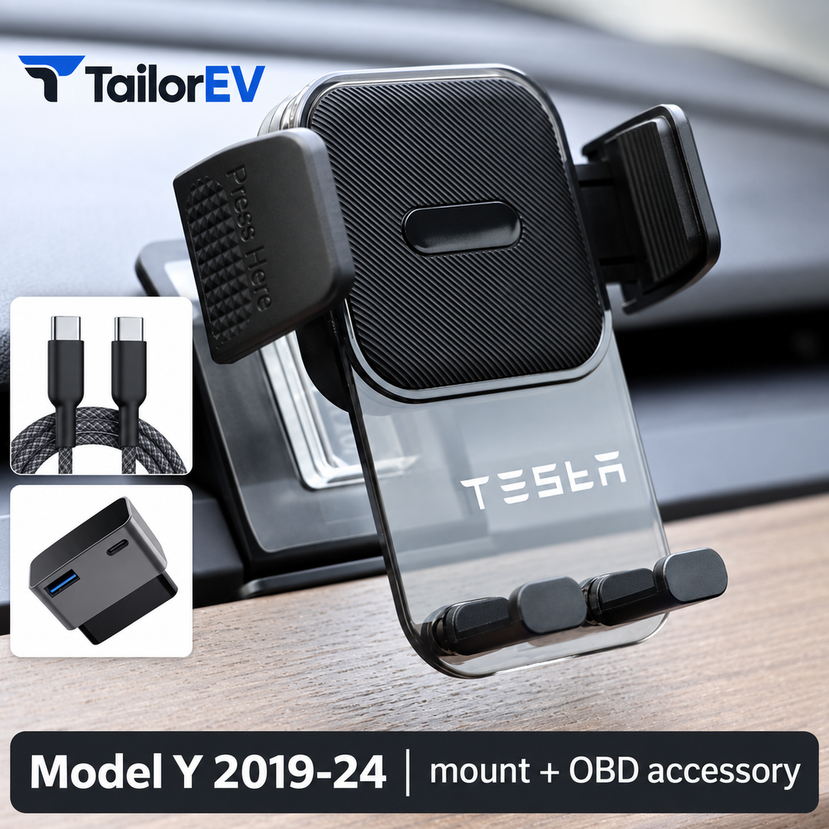 Tesla Model 3 / Y / Y L Insert Phone Mount — photo 11