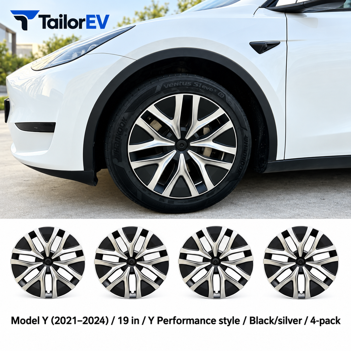 Tesla Model Y & Model 3 Full-Cover Wheel Caps, 4-Pack — photo 10