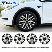 Tesla Model Y & Model 3 Full-Cover Wheel Caps, 4-Pack