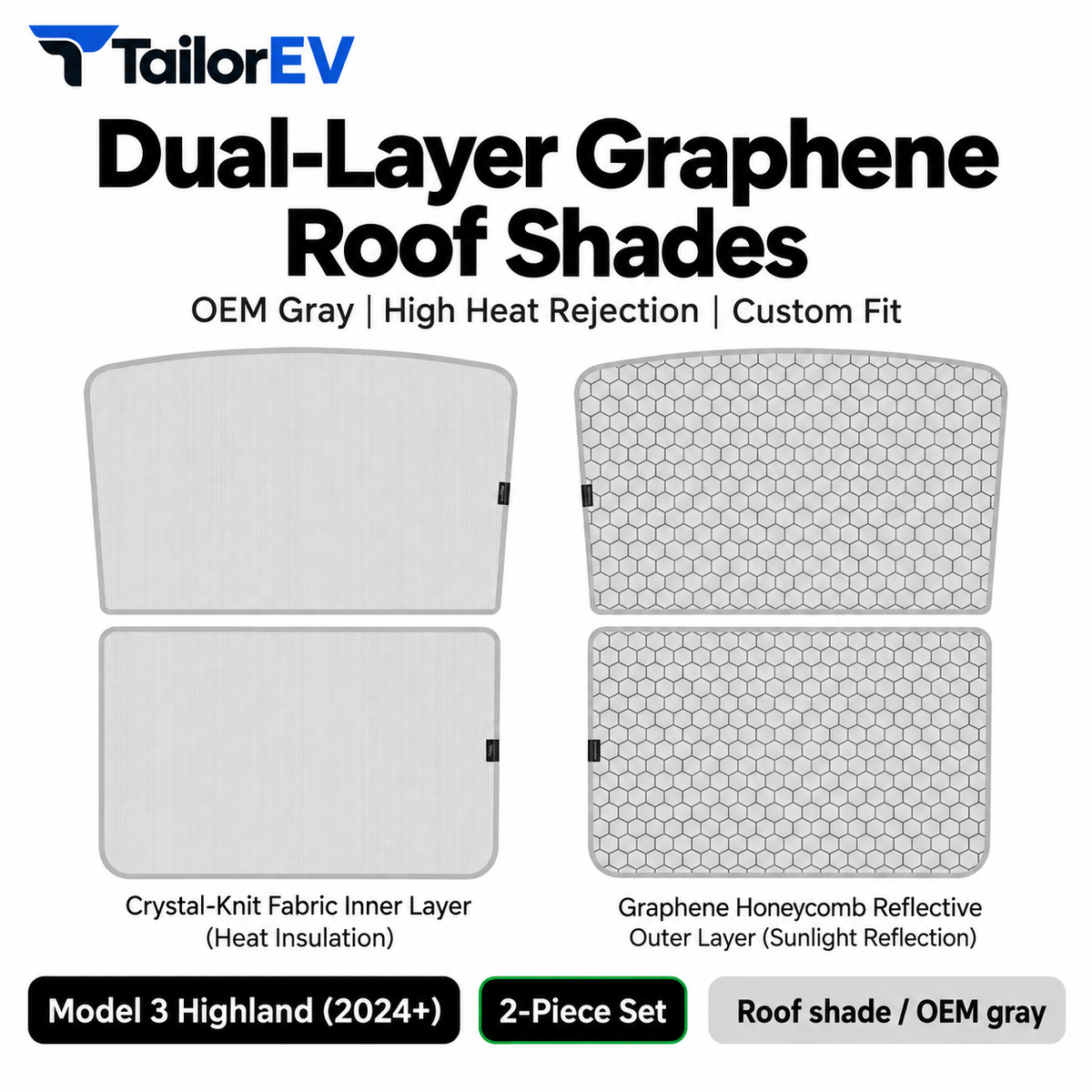 Tesla Model Y / Model Y L / Model 3 Panoramic Roof Sunshade Kit — photo 10