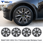 Tesla Model Y & Model 3 Full-Cover Wheel Caps, 4-Pack