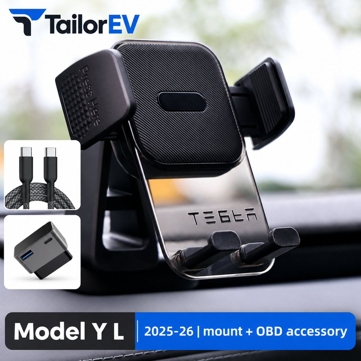 Tesla Model 3 / Y / Y L Insert Phone Mount — photo 13