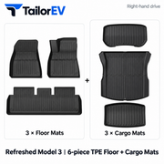 Tesla Right-Hand-Drive TPE Floor & Cargo Mats