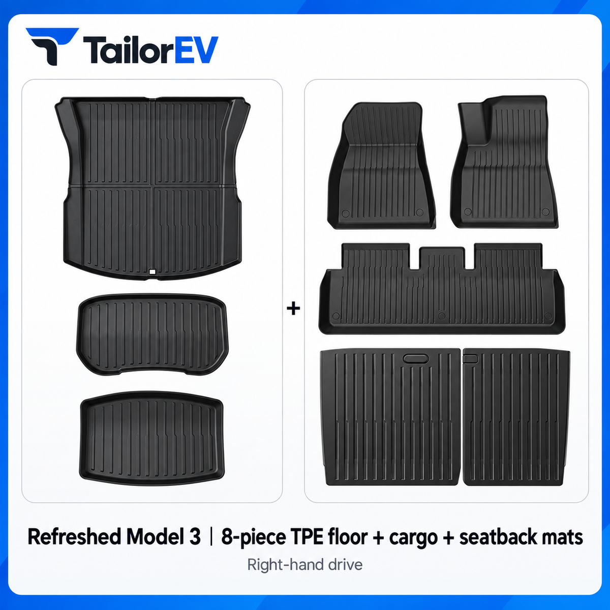 Tesla Right-Hand-Drive TPE Floor & Cargo Mats — photo 15