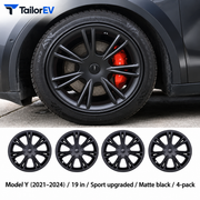 Tesla Model Y & Model 3 Full-Cover Wheel Caps, 4-Pack