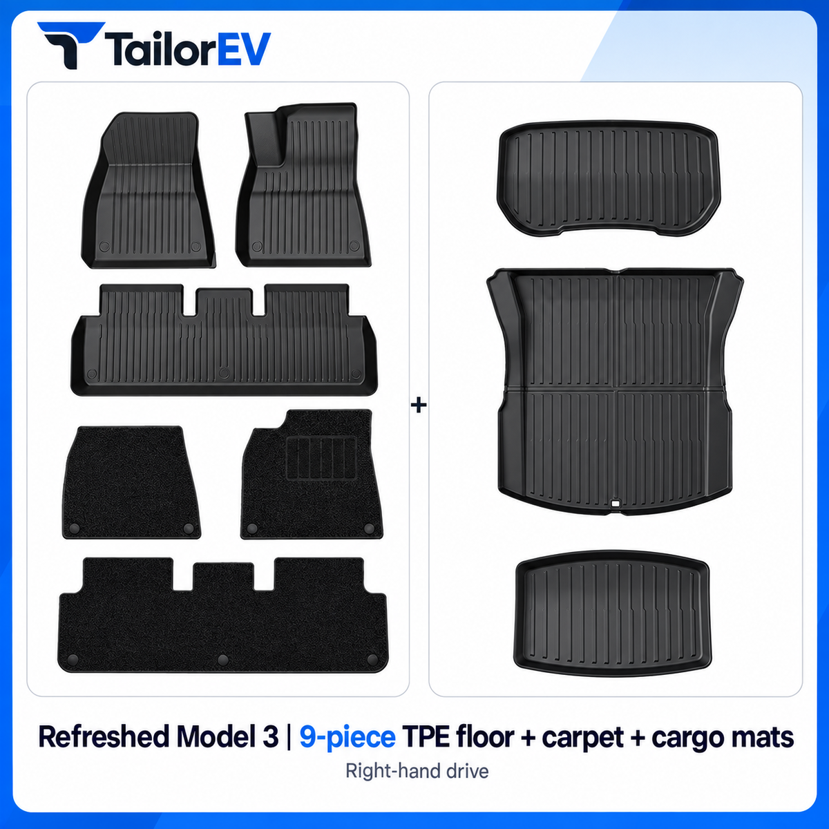 Tesla Right-Hand-Drive TPE Floor & Cargo Mats — photo 16