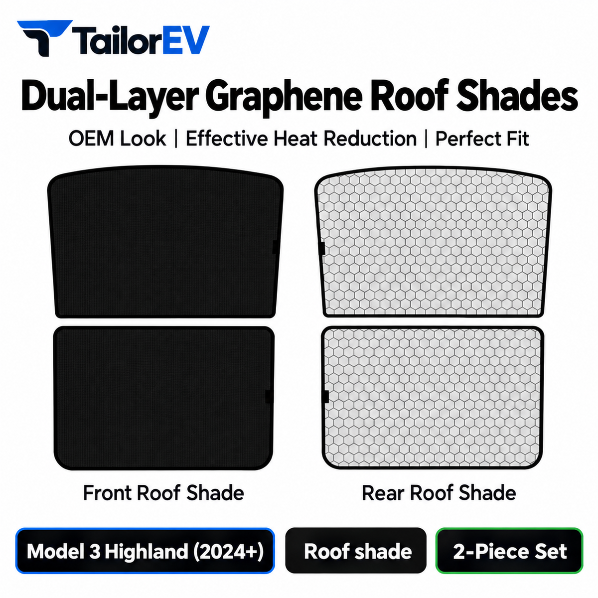 Tesla Model Y / Model Y L / Model 3 Panoramic Roof Sunshade Kit — photo 14
