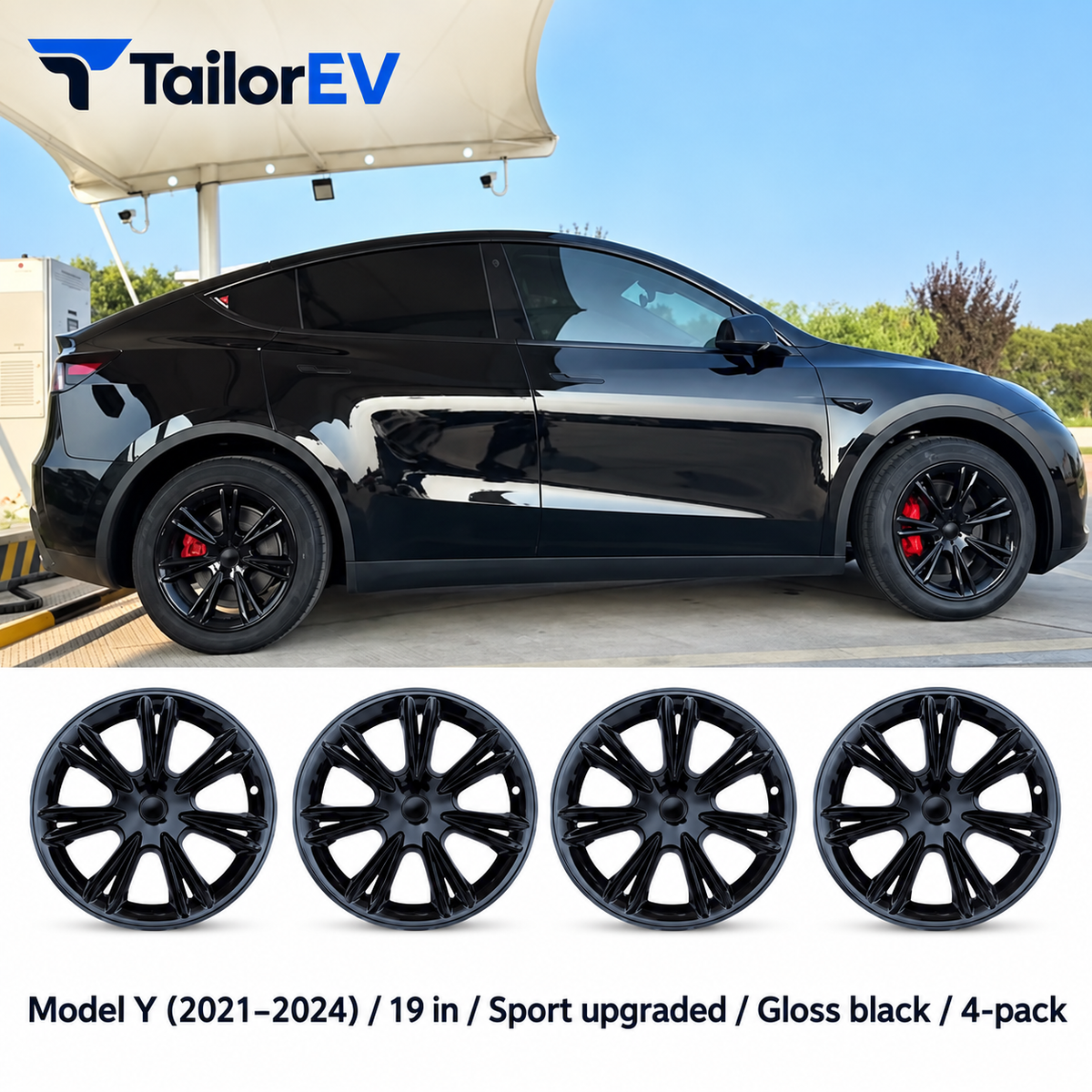 Tesla Model Y & Model 3 Full-Cover Wheel Caps, 4-Pack — photo 15