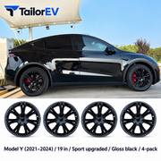 Tesla Model Y & Model 3 Full-Cover Wheel Caps, 4-Pack