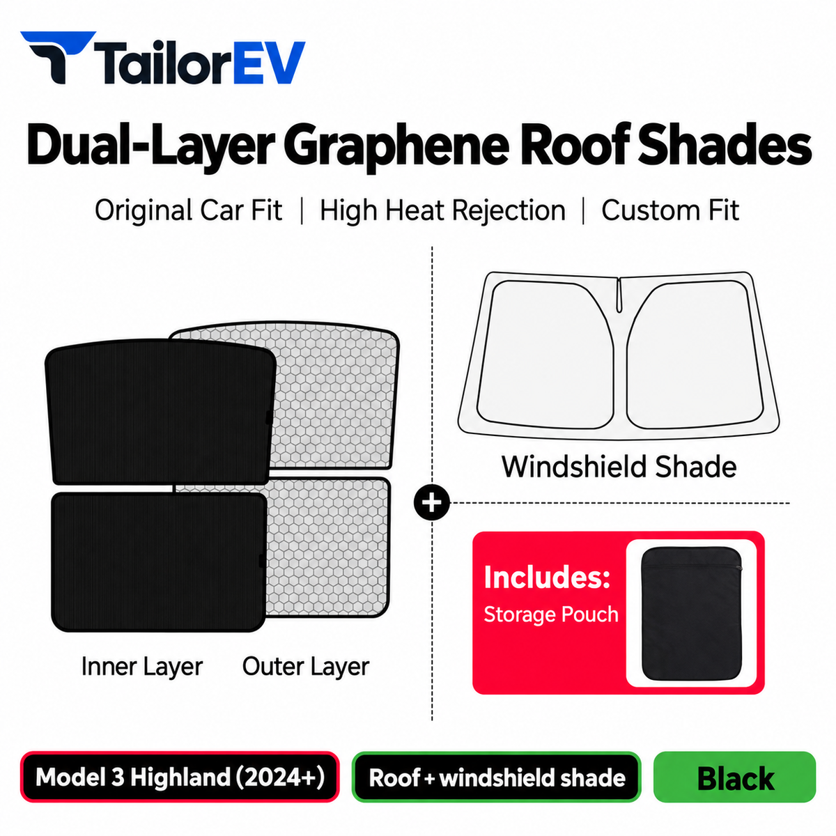 Tesla Model Y / Model Y L / Model 3 Panoramic Roof Sunshade Kit — photo 16