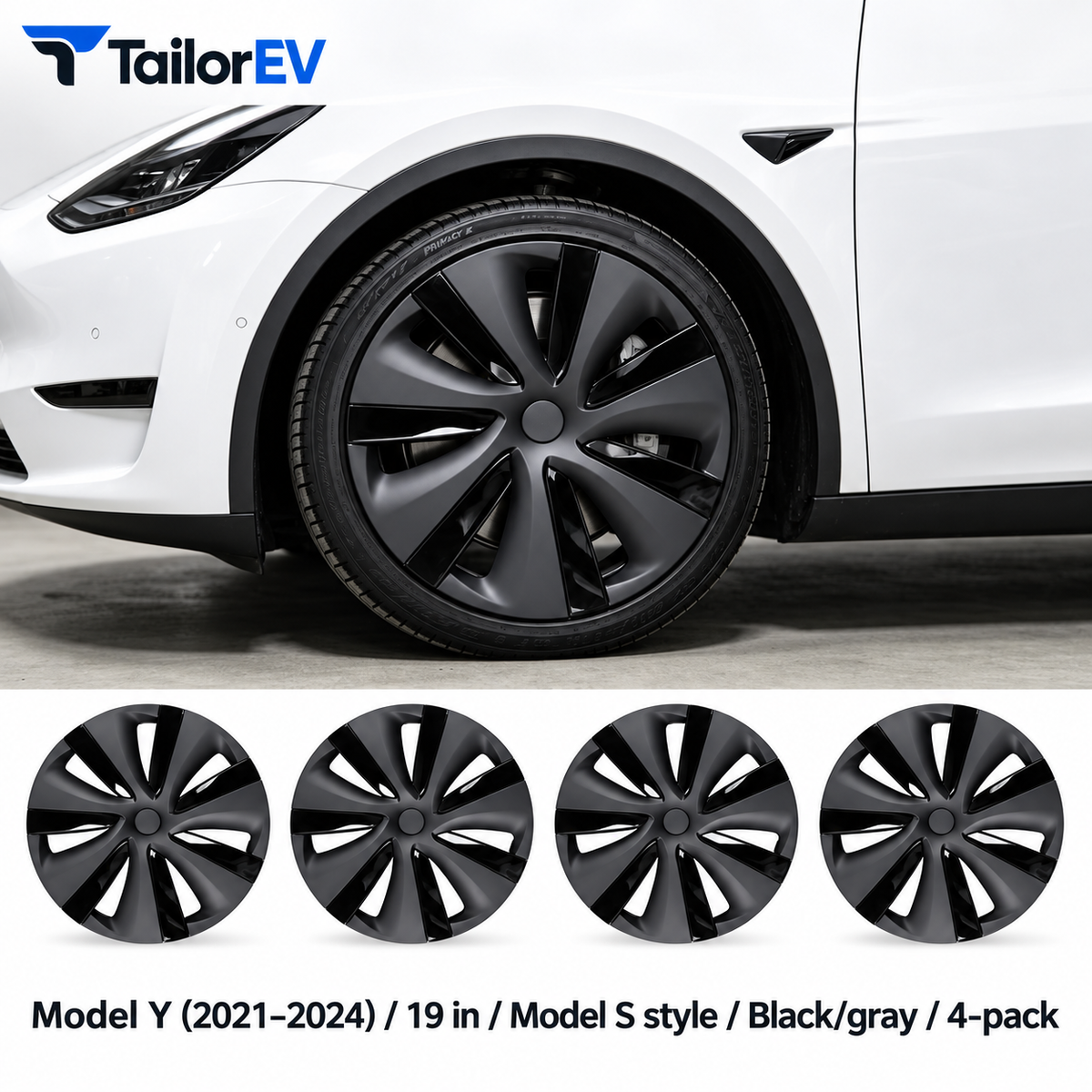 Tesla Model Y & Model 3 Full-Cover Wheel Caps, 4-Pack — photo 18