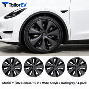 Tesla Model Y & Model 3 Full-Cover Wheel Caps, 4-Pack
