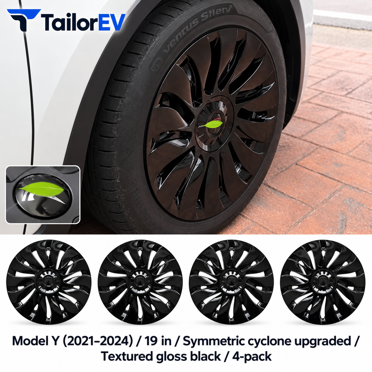Tesla Model Y & Model 3 Full-Cover Wheel Caps, 4-Pack — photo 22