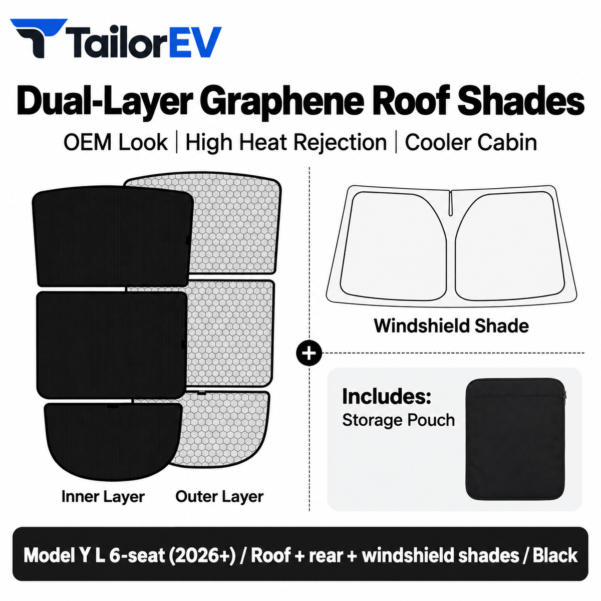 Tesla Model Y / Model Y L / Model 3 Panoramic Roof Sunshade Kit — photo 21