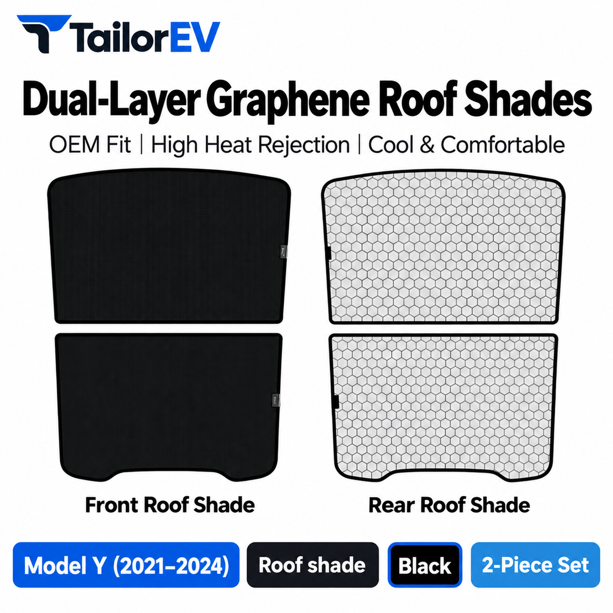 Tesla Model Y / Model Y L / Model 3 Panoramic Roof Sunshade Kit — photo 28