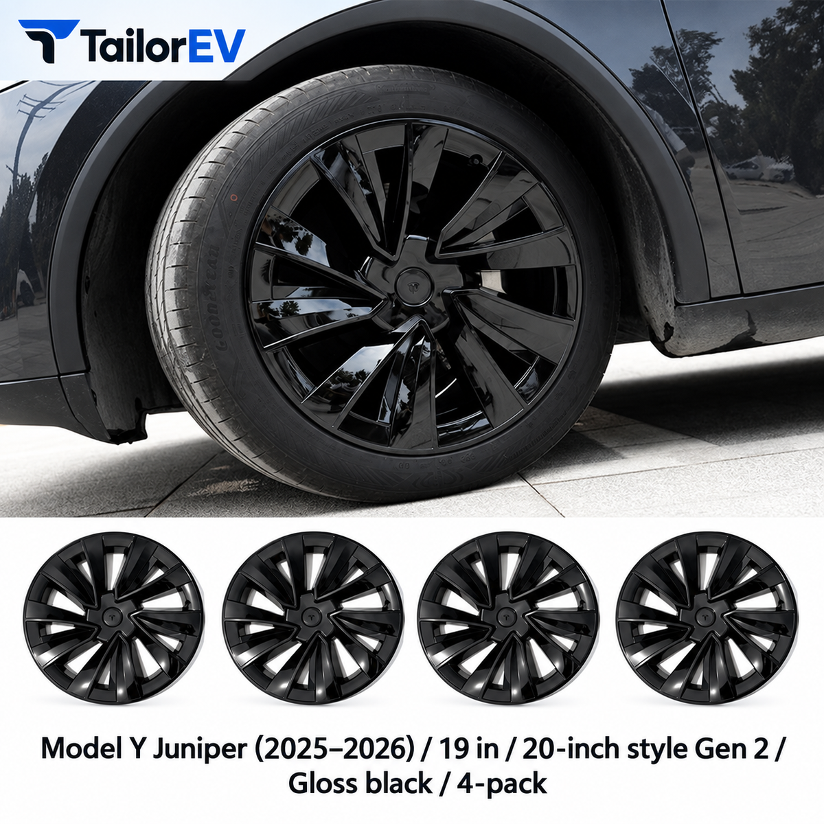Tesla Model Y & Model 3 Full-Cover Wheel Caps, 4-Pack — photo 38